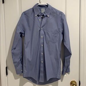 Brooks brothers non iron LS blue 14.5 32 slim fit